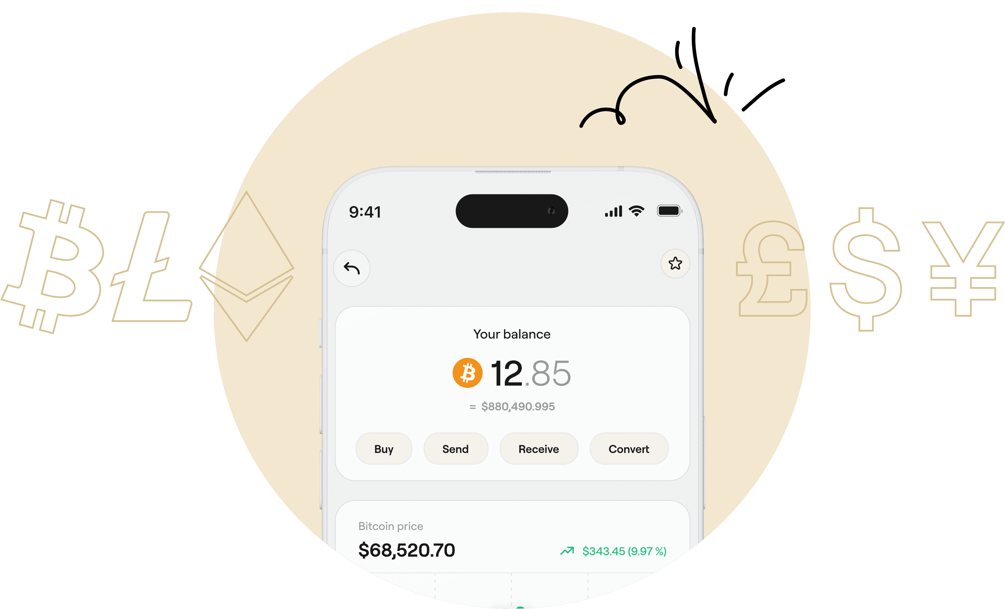 Move between cash and crypto